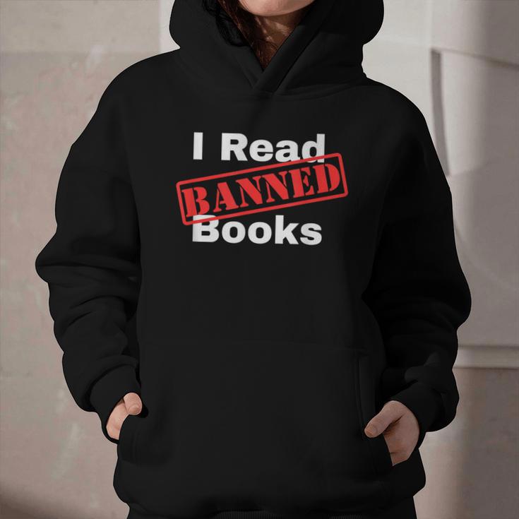 I Read Banned Books Censored Red Stamp Reading Librarian Graphic Youth Hoodie