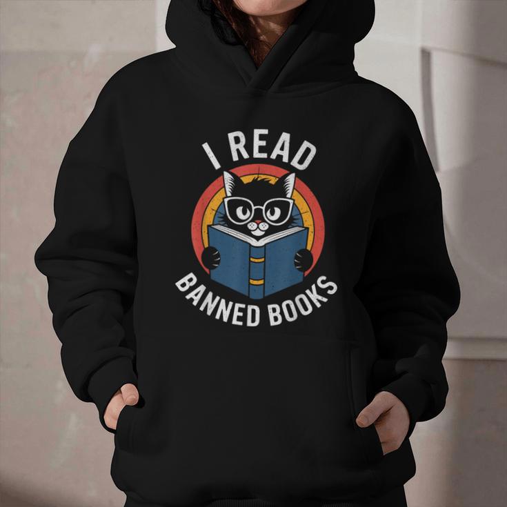 I Read Banned Books For Men Women Cat Banned Books Graphic Youth Hoodie