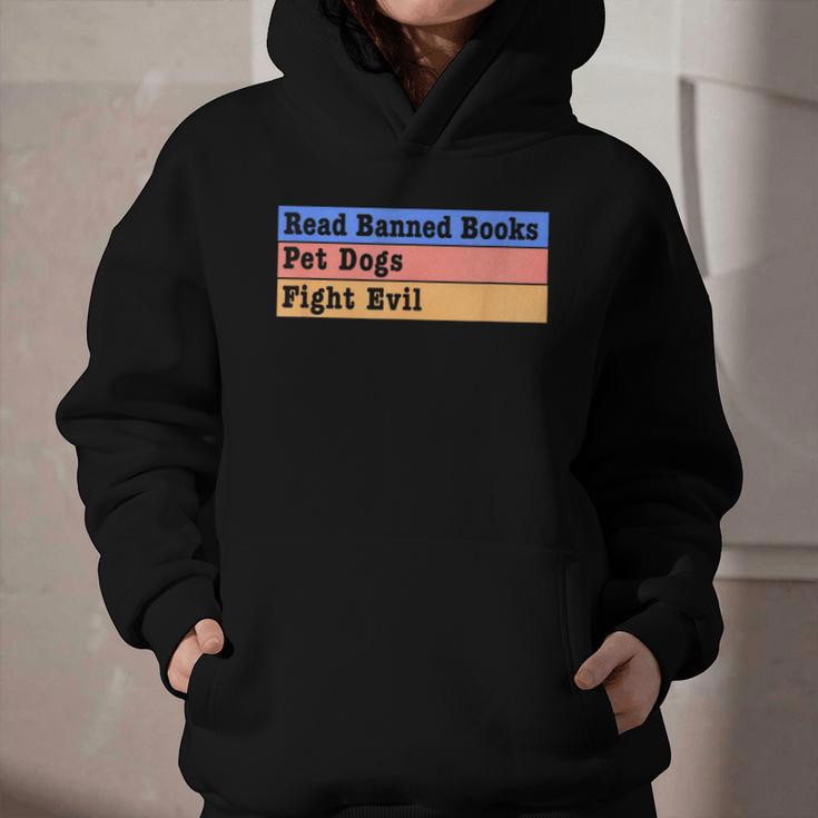 Read Banned Books Pet Dogs Fight Evil Graphic Youth Hoodie