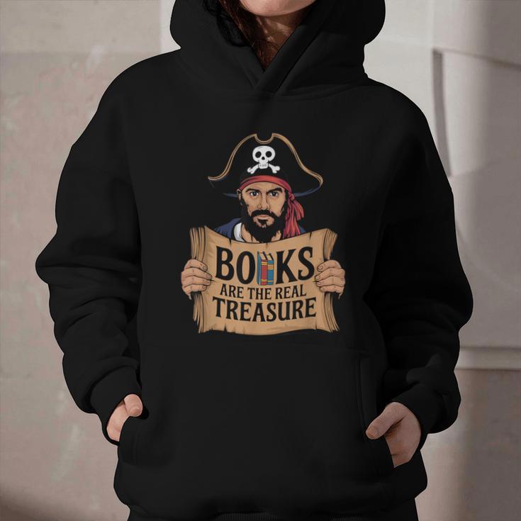 Read Book Reader Library Reading Librarian Pirate Bookworm Graphic Youth Hoodie