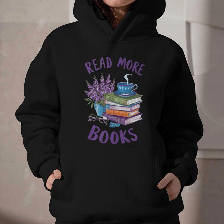 Read More Books Floral Book Reader Art Reading Lover Quote Graphic Youth Hoodie