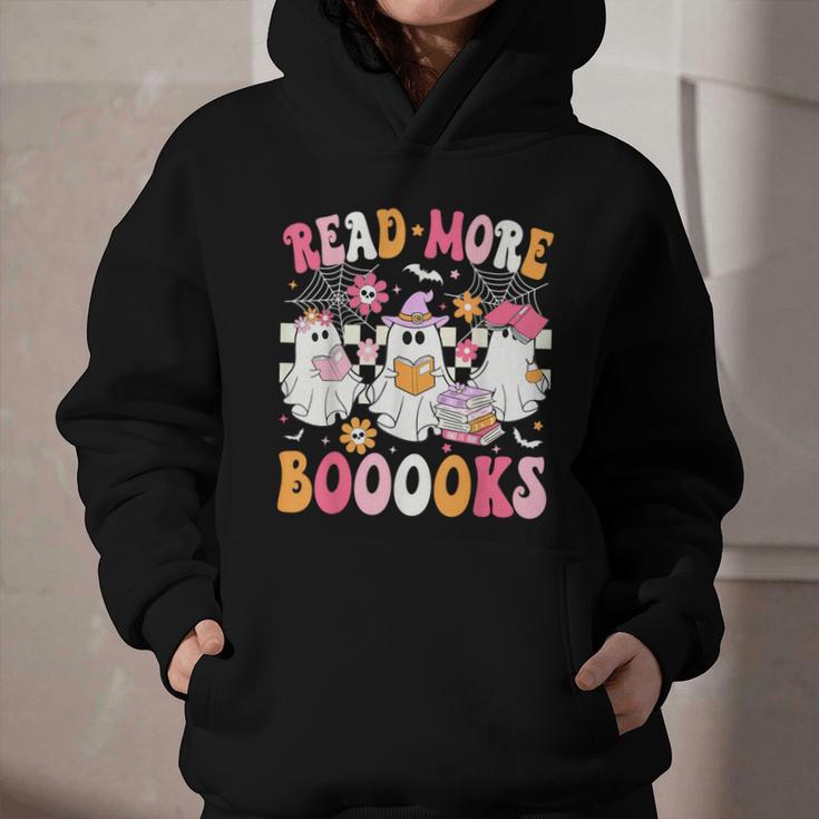 Read More Books Ghosts Reading Book Teacher Halloween Graphic Youth Hoodie