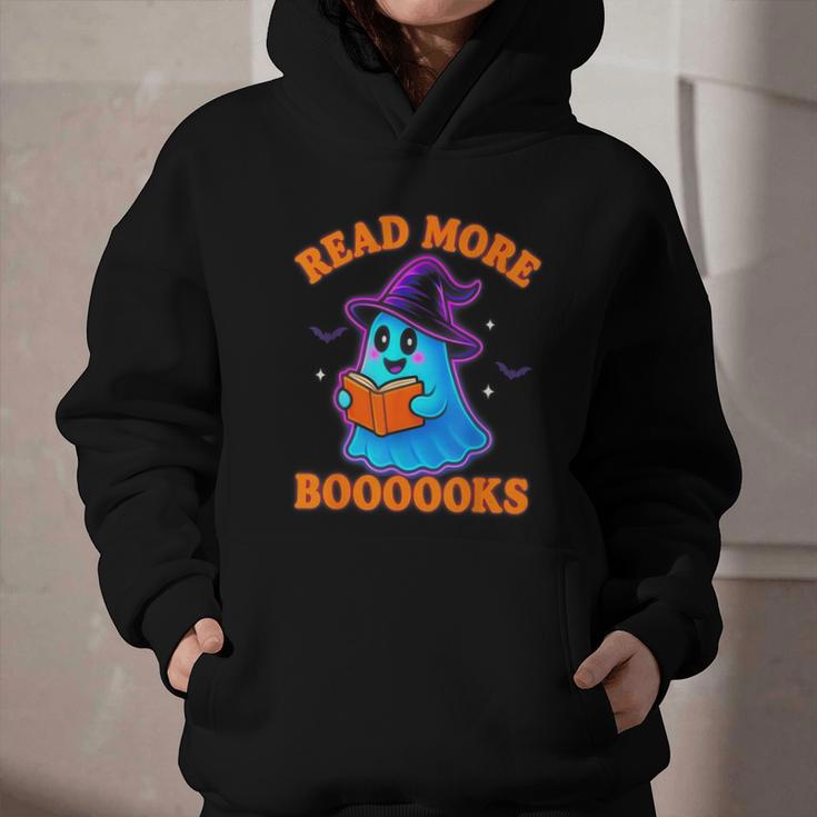 Read More Books Halloween Book Cute Ghost Reading Teaching Graphic Youth Hoodie