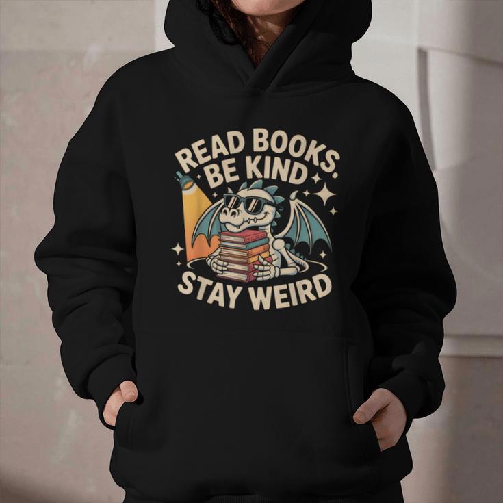 Read Books Be Kind Stay Weird Book Dragon Skeleton Reading Graphic Youth Hoodie Read Books Be Kind Stay Weird Book Dragon Skeleton Reading Graphic Youth Hoodie