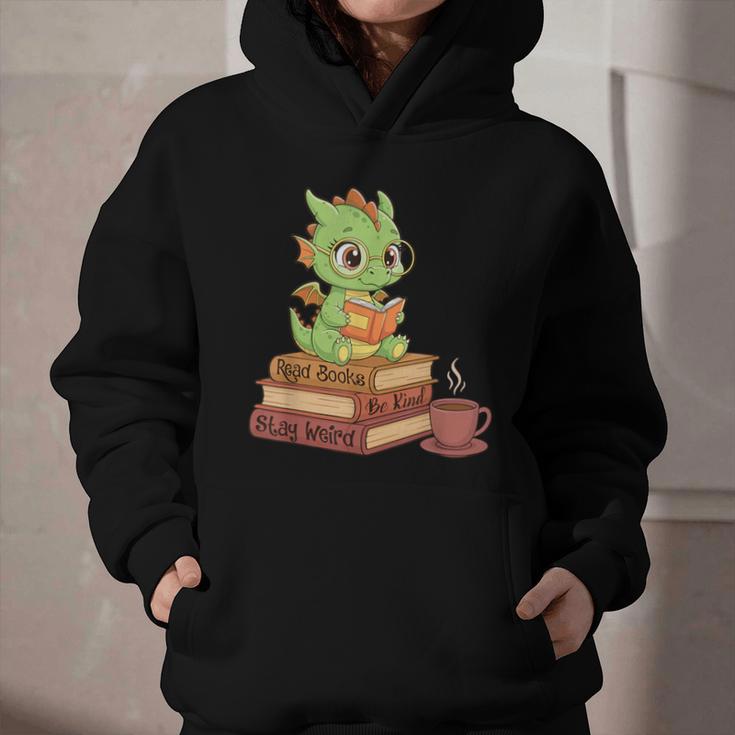 Read Books Be Kind Stay Weird Reading Bookworm Reader Graphic Youth Hoodie