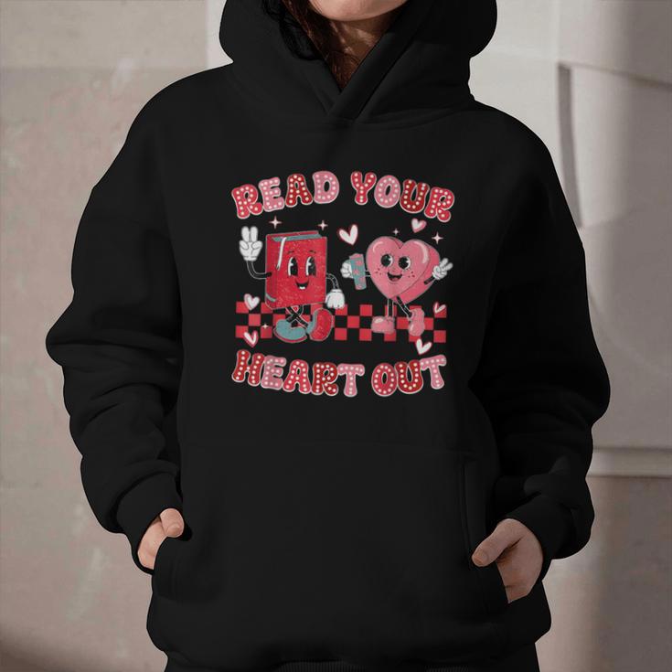 Read Your Heart Out Valentine Teacher Book Lover Graphic Youth Hoodie