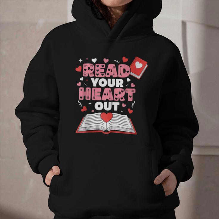 Read Your Heart Out Valentines Day Reading Book Kids Teacher Graphic Youth Hoodie