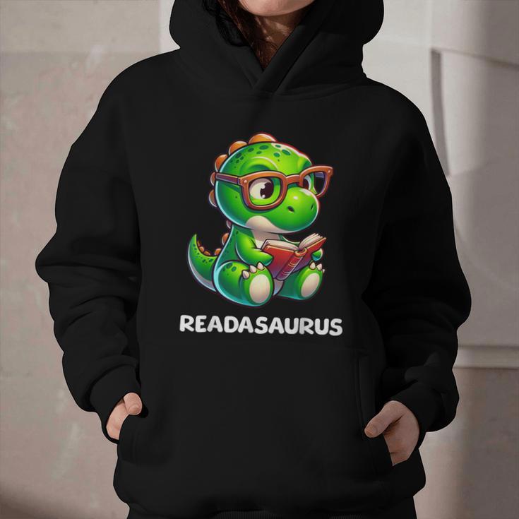 Readasaurus Reading Dinosaur Book Reader Bookworm Graphic Youth Hoodie