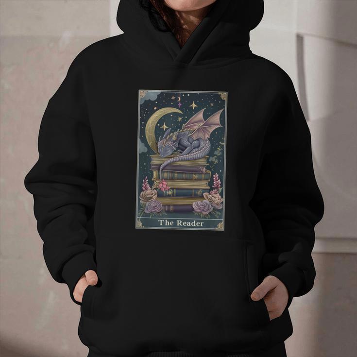 The Reader Tarot Card Book Dragon Romantasy Fantasy Bookish Graphic Youth Hoodie