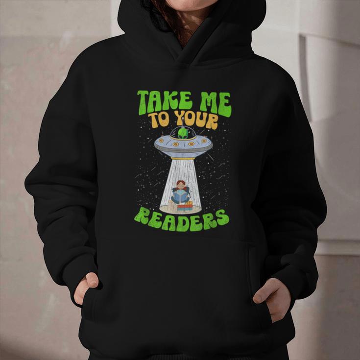 Take Me To Your Readers Alien Book Reading Bookaholic Graphic Youth Hoodie
