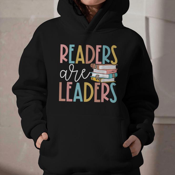Readers Are Leaders Reading Book Lovers Teacher Women Kids Graphic Youth Hoodie