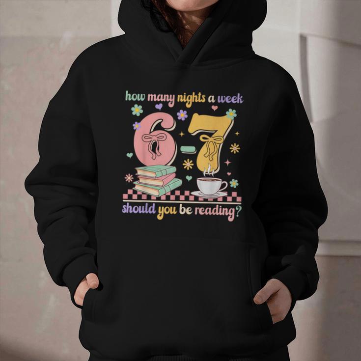 Reading 67 Teacher Six Seven Reading 6 7 Book Lover Graphic Youth Hoodie
