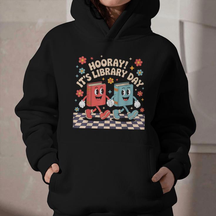 Reading Book Lover School Librarian Hooray It's Library Day Graphic Youth Hoodie
