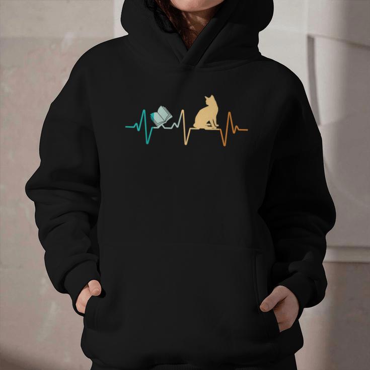 Reading Cat Heartbeat Book & Cat Lover Graphic Youth Hoodie
