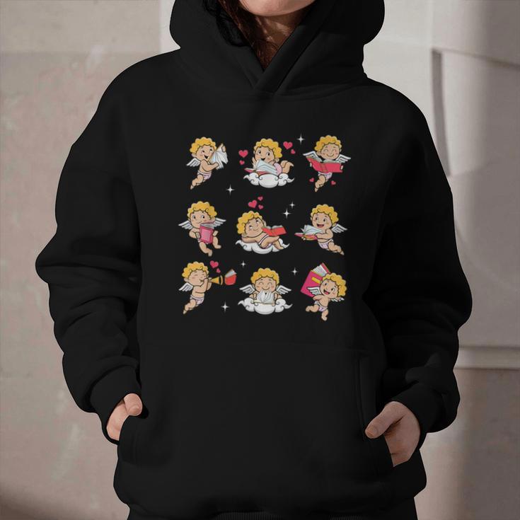 Reading Cupids Books Valentine's Day Teachers Book Lovers Graphic Youth Hoodie