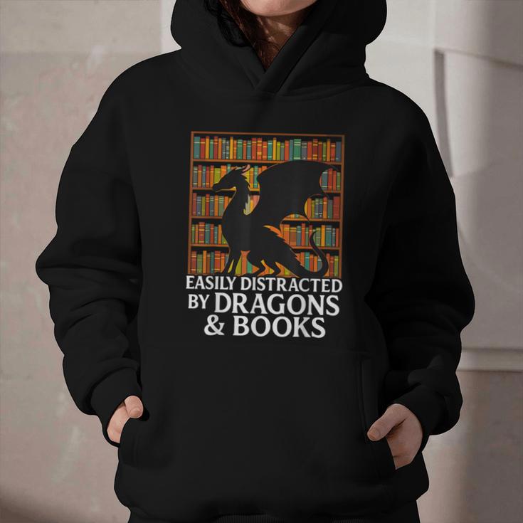 Reading Dragon Easily Distracted By Dragons And Books Graphic Youth Hoodie Reading Dragon Easily Distracted By Dragons And Books Graphic Youth Hoodie