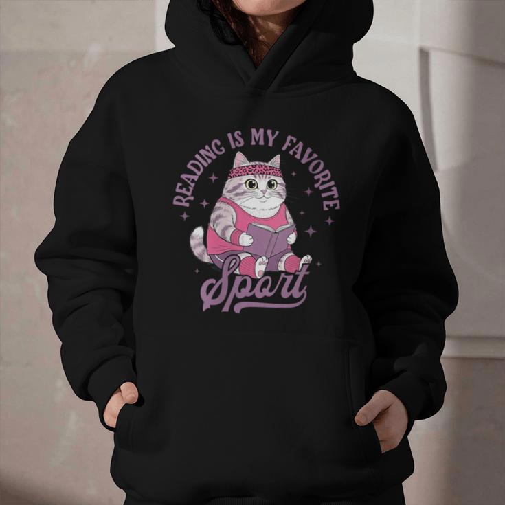 Reading Is My Favorite Sport Bookworm Cat Lover Book-Club Graphic Youth Hoodie