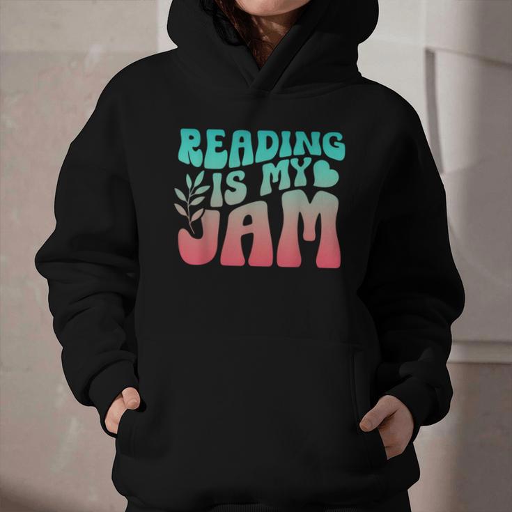 Reading Is My Jam Book Lover Bookworm Teacher Library Reader Graphic Youth Hoodie