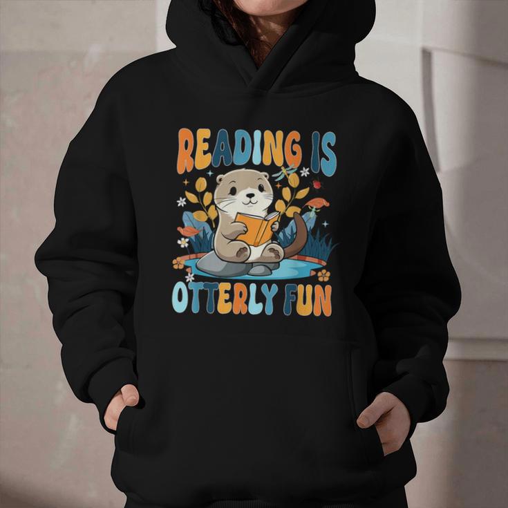 Reading Is Otterly Fun Sea Otter Book Lover Bookworm Graphic Youth Hoodie Reading Is Otterly Fun Sea Otter Book Lover Bookworm Graphic Youth Hoodie