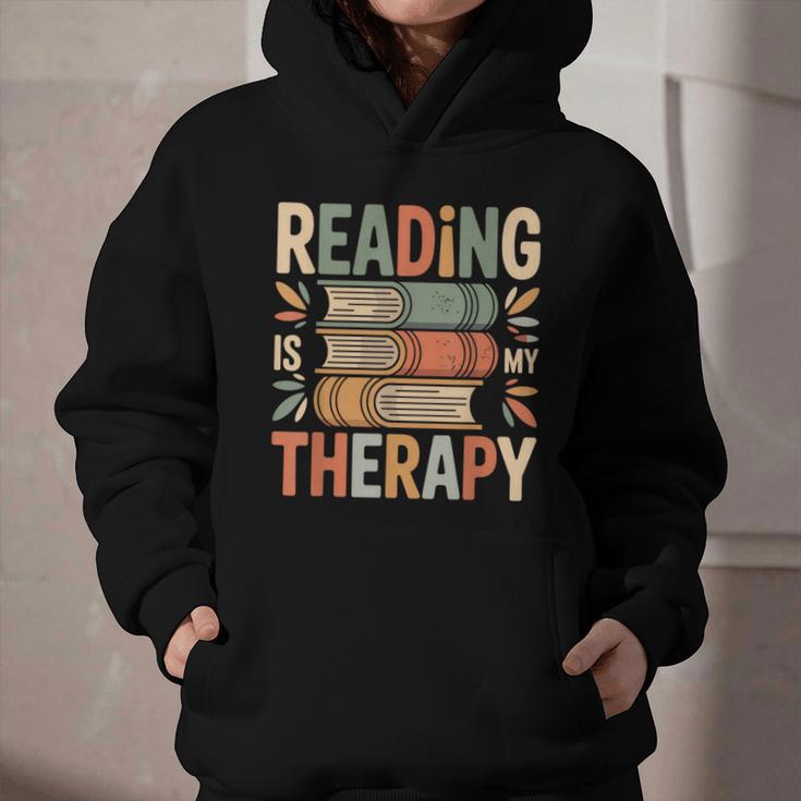 Reading Is My Therapy Book Lover Graphic Youth Hoodie