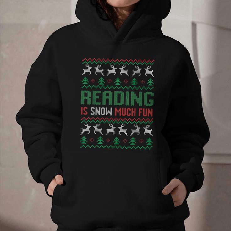 Reading Is Snow Much Fun Winter Bookworm Reading Book Lovers Graphic Youth Hoodie