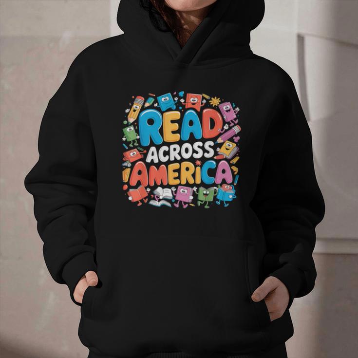 Reads Across Tee America Books Reader Reading Teacher Graphic Youth Hoodie
