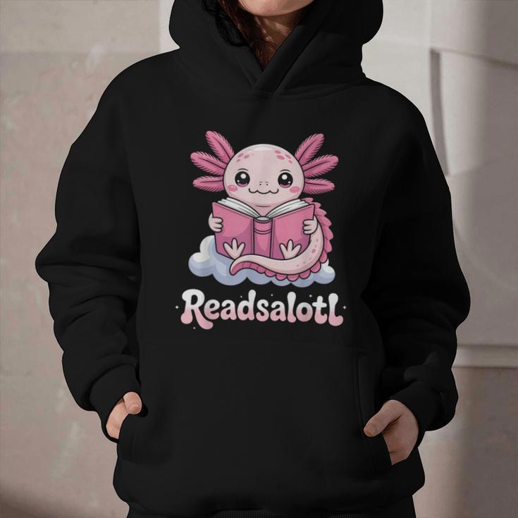 Readsalotl Axolotl Reading Cute Book Lover Bookworm Graphic Youth Hoodie