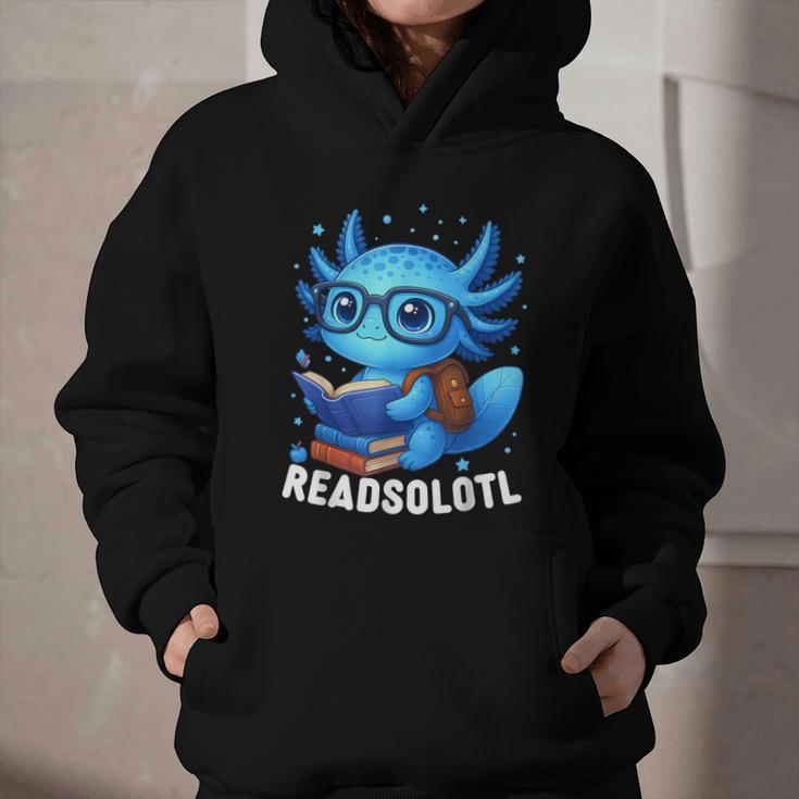 Readsolotl Blue Kawaii Axolotl Book Lover Reading Graphic Youth Hoodie Readsolotl Blue Kawaii Axolotl Book Lover Reading Graphic Youth Hoodie
