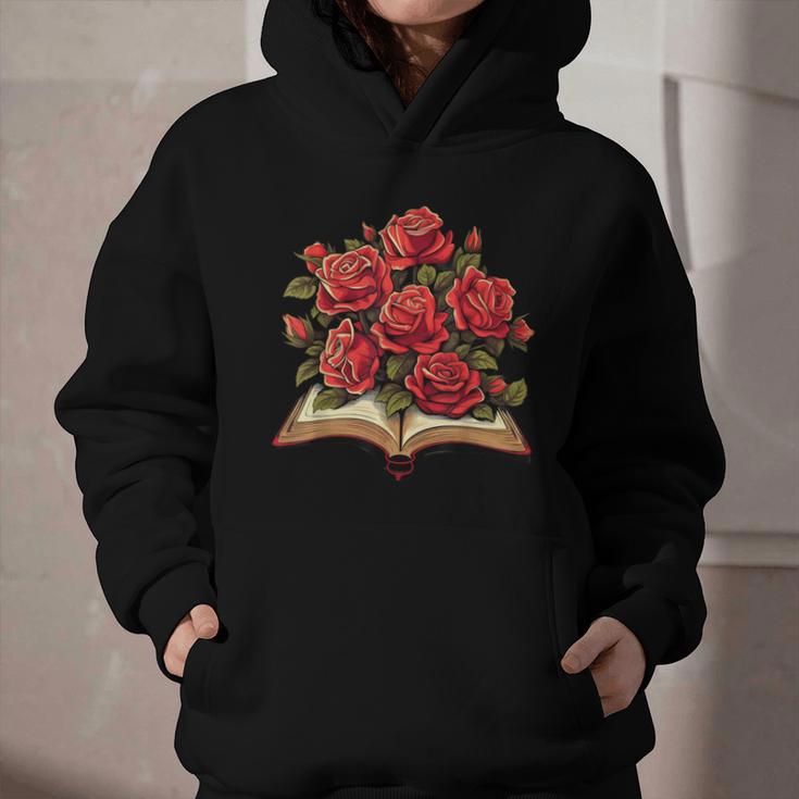 Red Roses Flowers Book Floral Graphic Youth Hoodie Red Roses Flowers Book Floral Graphic Youth Hoodie