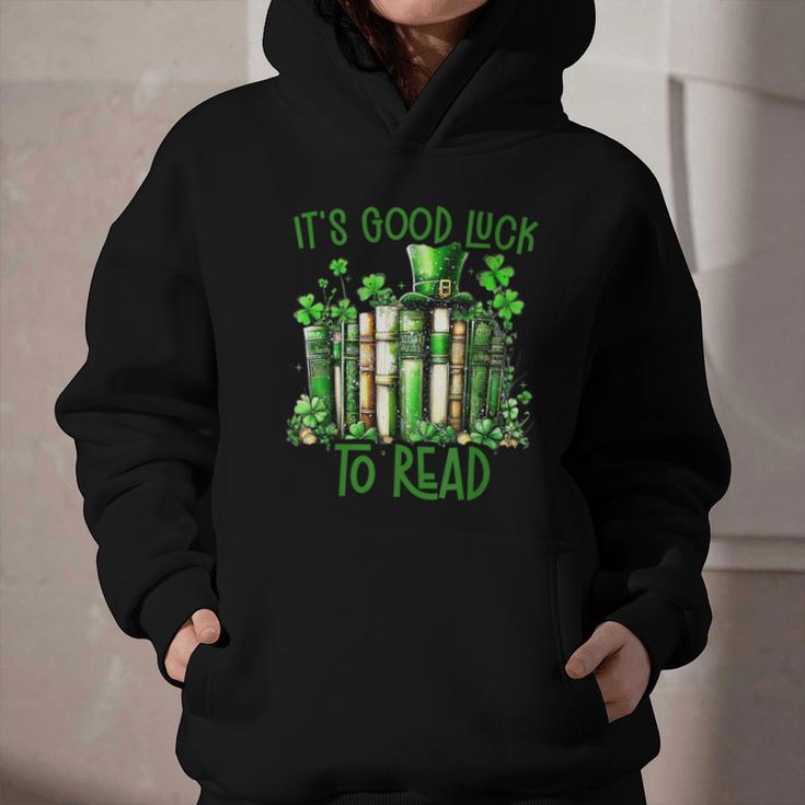 Retro Book Lucky Reading Teacher St Patrick's Day -Adults Small Cotton Blend Polyester Blend Short Sleeve Graphic Youth Hoodie