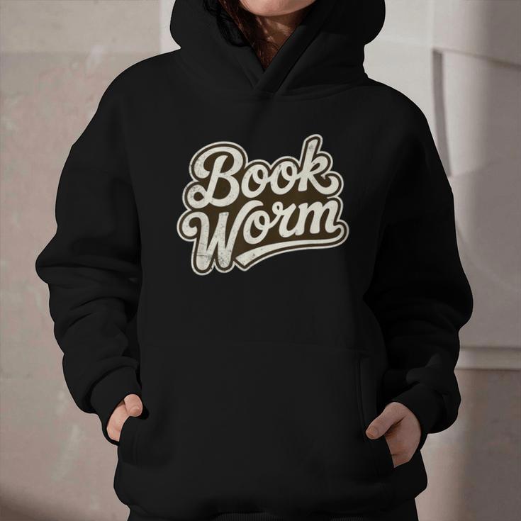 Retro Book Worm Reading For Book Lovers Graphic Youth Hoodie