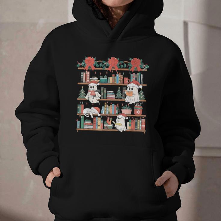 Retro Ghost Reading Book Teacher Librarian Bookish Christmas Graphic Youth Hoodie Retro Ghost Reading Book Teacher Librarian Bookish Christmas Graphic Youth Hoodie