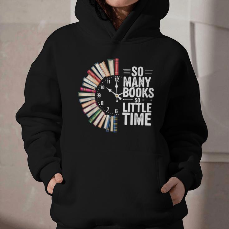 Retro So Many Books Little Time Book Clock Reading Graphic Youth Hoodie