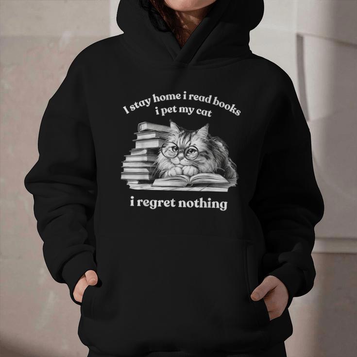 Retro I Stay Home I Read Books I Pet My Cat I Regret Nothing Graphic Youth Hoodie Retro I Stay Home I Read Books I Pet My Cat I Regret Nothing Graphic Youth Hoodie