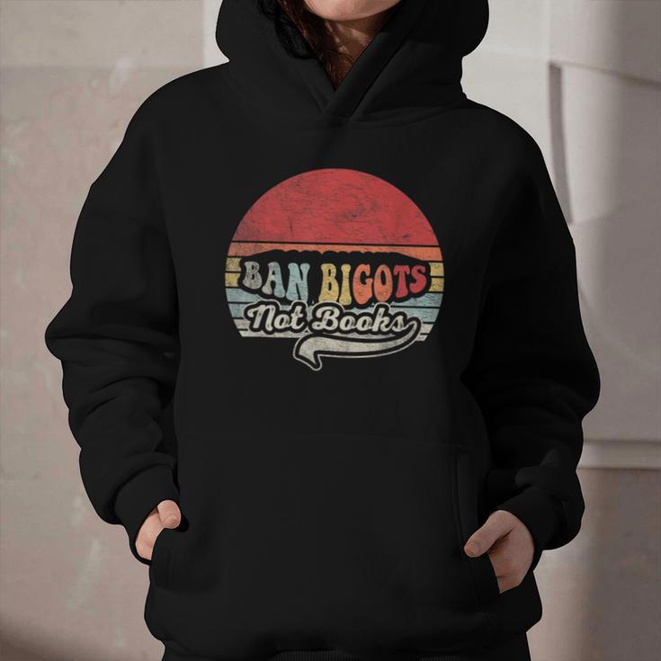 Retro Vintage Ban Bigots Not Books Shirt Free Banned Books Graphic Youth Hoodie