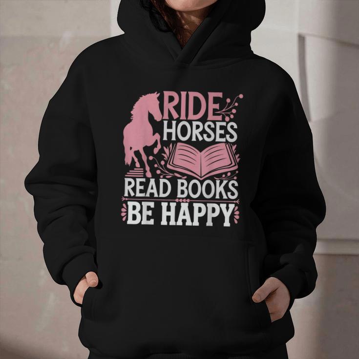 Ride Horses Read Books Be Happy Graphic Youth Hoodie