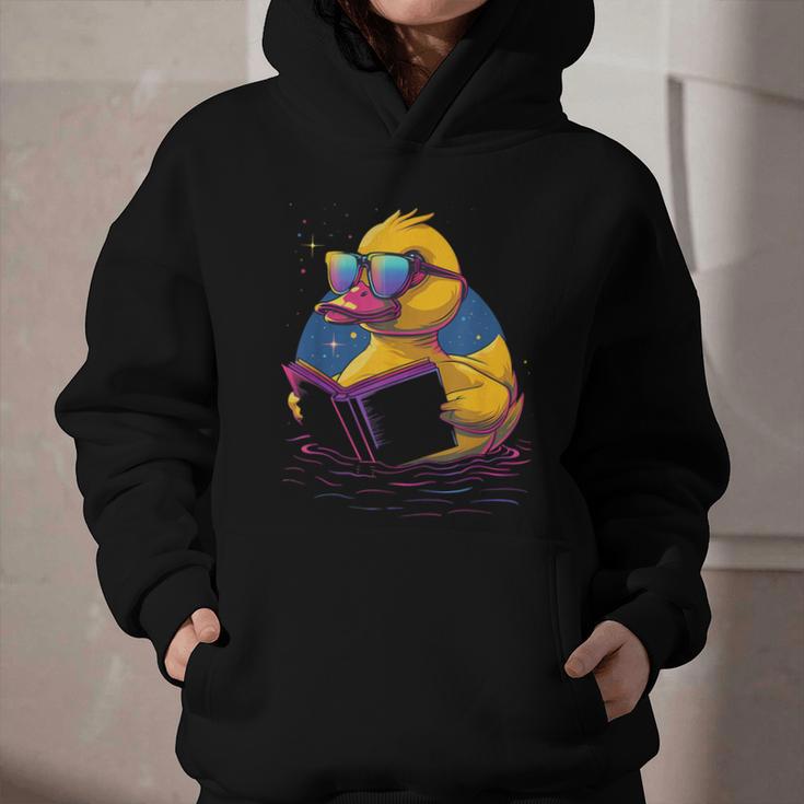 Rubber Duck Rubber Duckie Reading Book Rubber Duckling Graphic Youth Hoodie