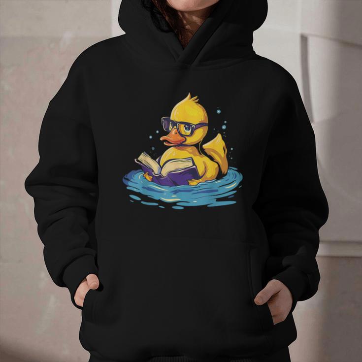 Rubber Duck Reading Book Swim Rubber Duckling Rubber Duckie Graphic Youth Hoodie