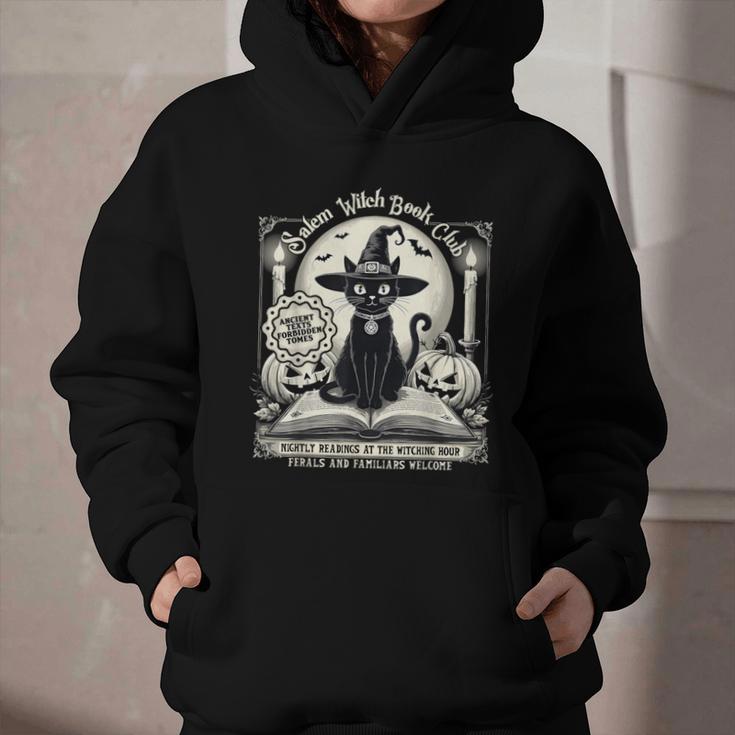 Salem Witch Book Club Vintage Halloween Cat Book Lover Graphic Youth Hoodie Salem Witch Book Club Vintage Halloween Cat Book Lover Graphic Youth Hoodie