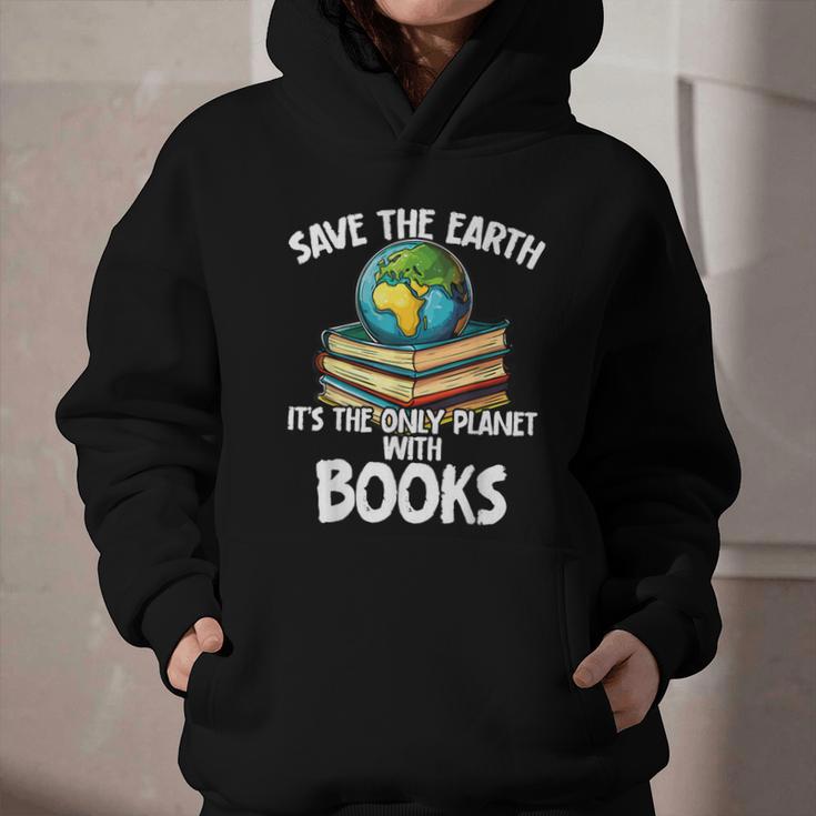 Save The Earth It’s The Only Planet With Books Graphic Youth Hoodie