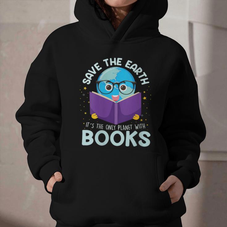 Save Earth It´s Only Planet With Books Reader Earth Day Graphic Youth Hoodie