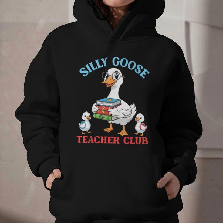 Silly Goose With Books Teacher Club School Educator Graphic Youth Hoodie
