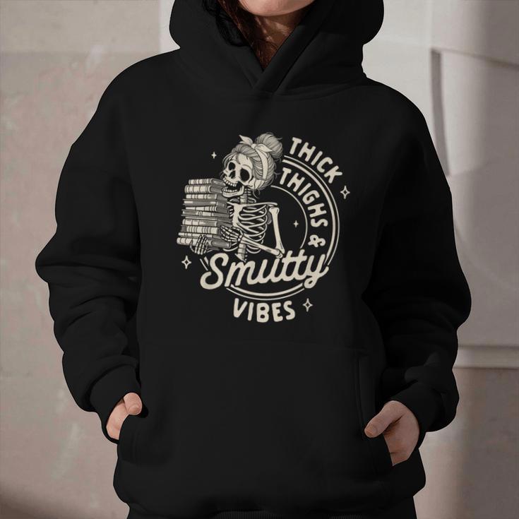 Smut Book Reader Spicy Romance Thick Thighs & Smutty Vibes Graphic Youth Hoodie