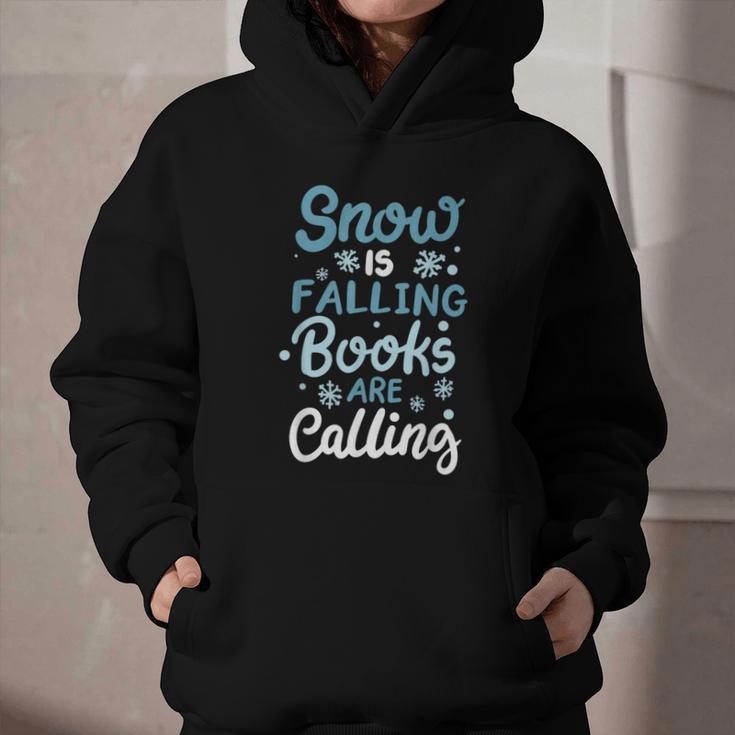 Snow Is Falling Books Are Calling Graphic Youth Hoodie