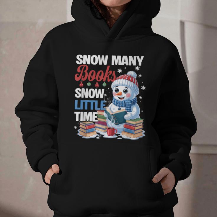Snowman Winter Snow So Many Books Christmas Snow Little Time Graphic Youth Hoodie