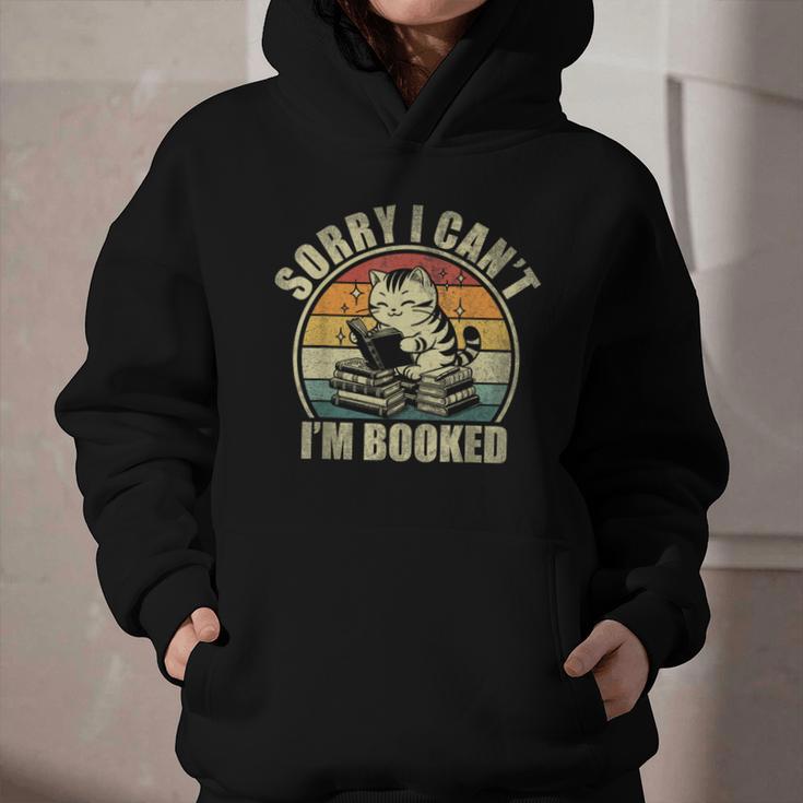 Sorry I Can't I'm Booked Reading For Cat Lover For Men Women Graphic Youth Hoodie Sorry I Can't I'm Booked Reading For Cat Lover For Men Women Graphic Youth Hoodie