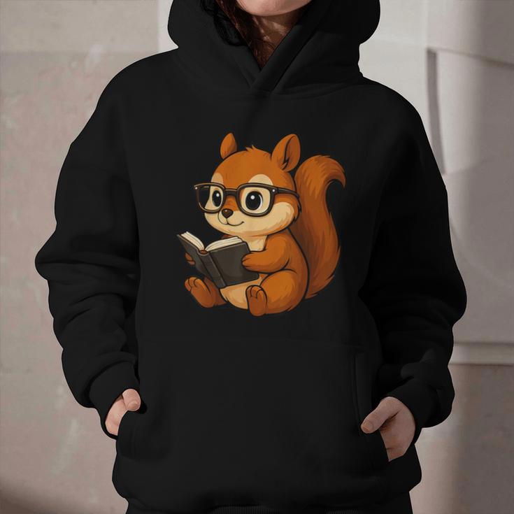 Squirrel Reading Book Lover Graphic Youth Hoodie