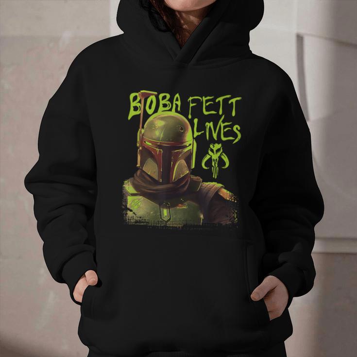 Star Wars The Book Of Boba Fett Neon Boba Fett Lives Poster Graphic Youth Hoodie Star Wars The Book Of Boba Fett Neon Boba Fett Lives Poster Graphic Youth Hoodie
