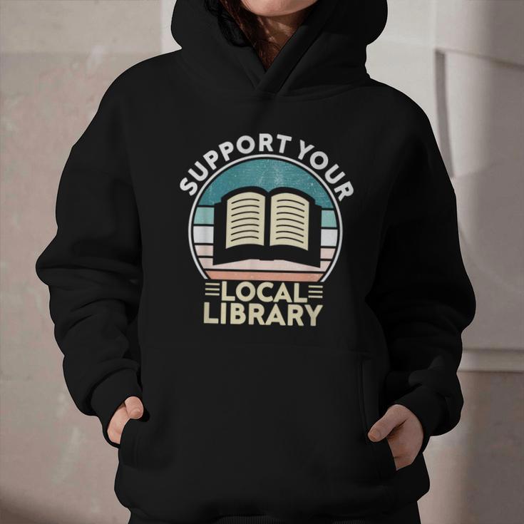Support Your Local Library Book Lovers Graphic Youth Hoodie