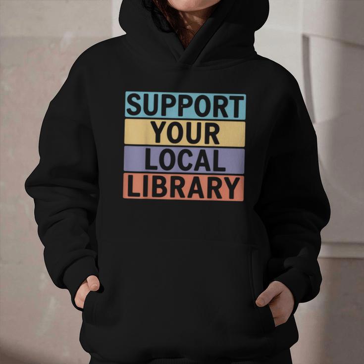 Support Your Local Library Worker Librarian Bookworm Graphic Youth Hoodie